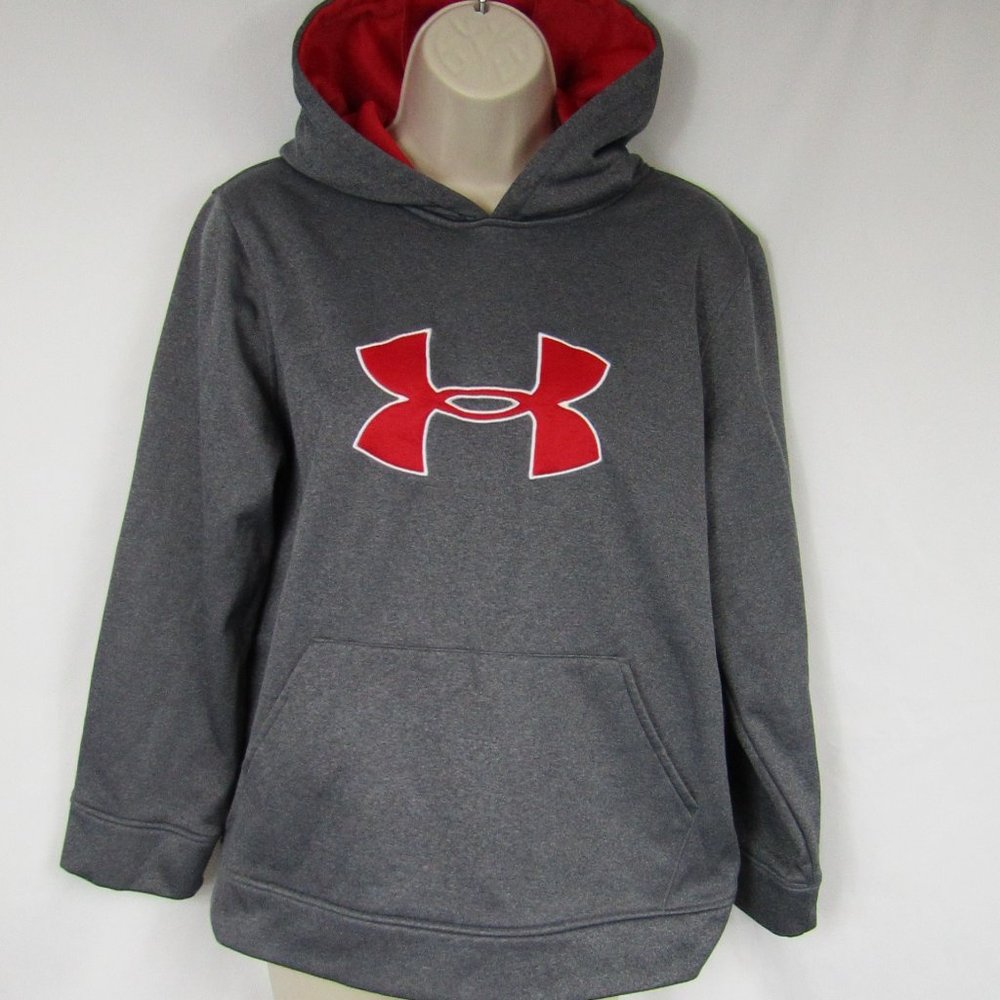 Under Armour | Youth Extra Large | Hoodie | Red & Gray - Picture 1 of 3